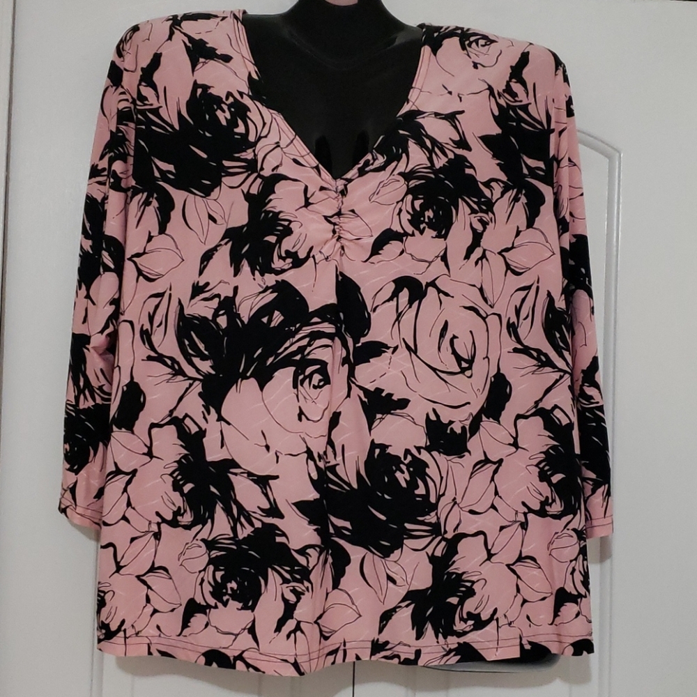 3 for $15 Pink and Black long sleeve blouse